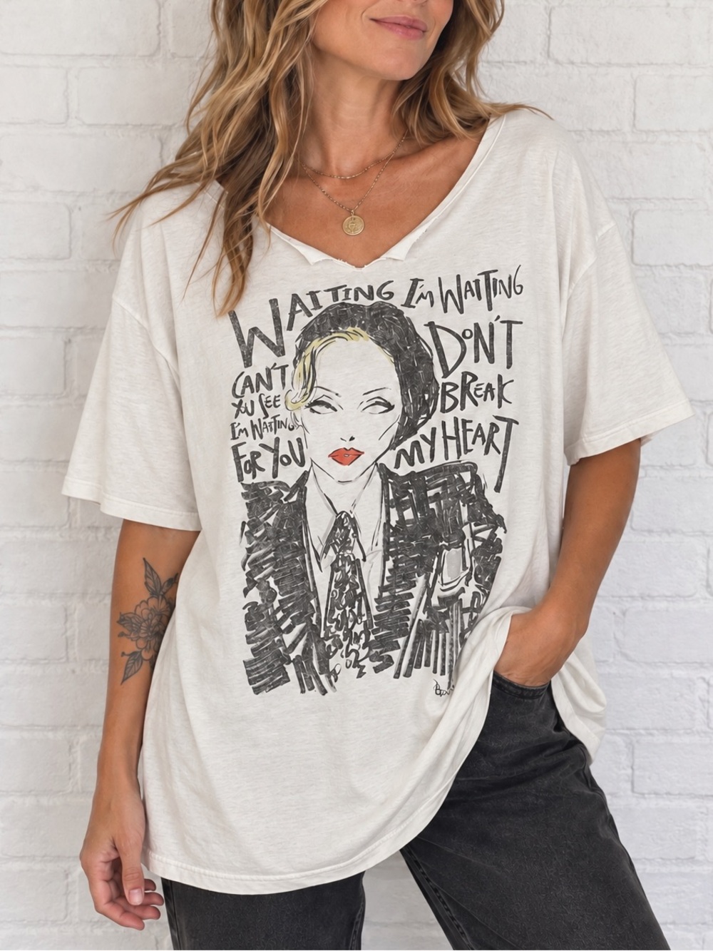 Madonna Celebration Tour Justin Teodoro Graphic Tee XL Raw Neck Oversized